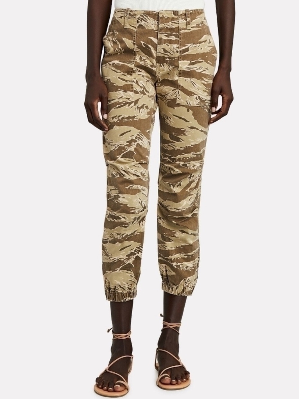 Nili Lotan French Camo Print Jogger Pants